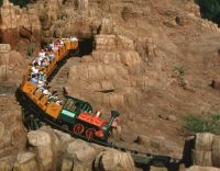 A view of Big Thunder Mountain Railroad at the Magic Kingdom theme park.